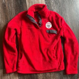 Wisconsin Badgers fuzzy quarter button sweatshirt